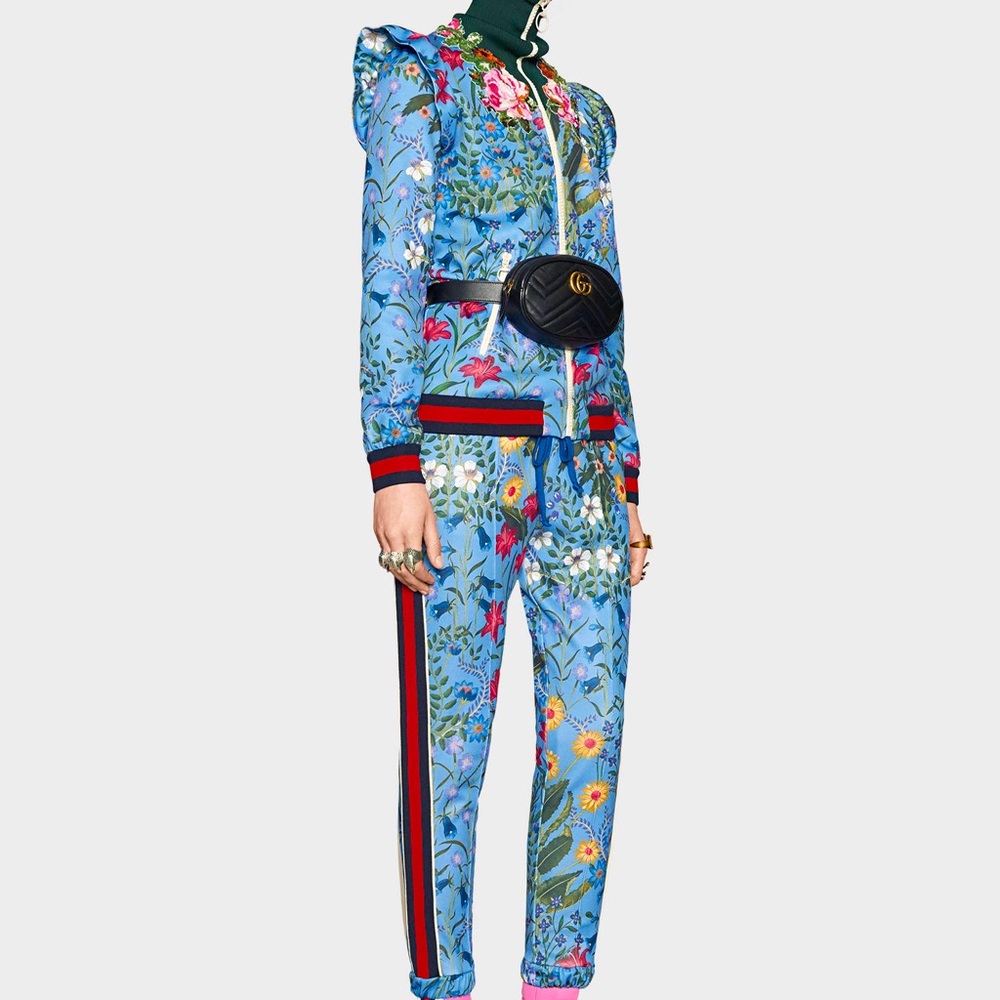 Gucci Blue Floral Track Suit